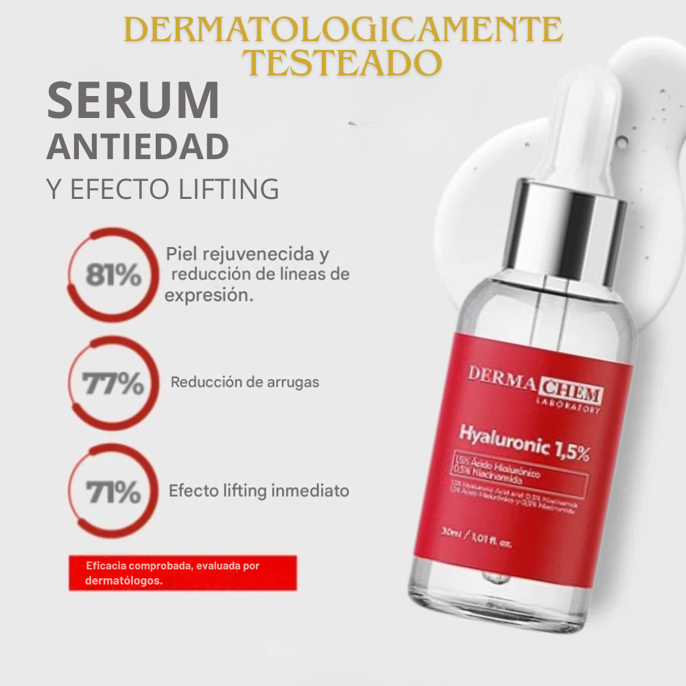 Sérum Hyaluronic 1,5% + Niacinamida: Hidratación Profunda y Efecto Relleno | DermaChem