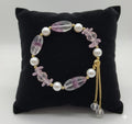 Pulsera Ajustable "Sueño Lila" con Perlas y Cristales